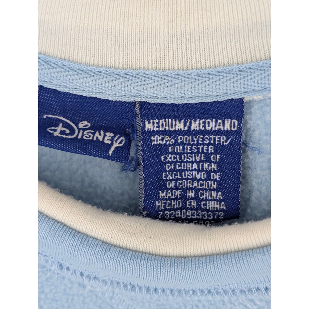 Disney Eeyore Fleece‎ Sweatshirt Light Blue Embroidered Winter Logo Size M - Picture 6 of 8